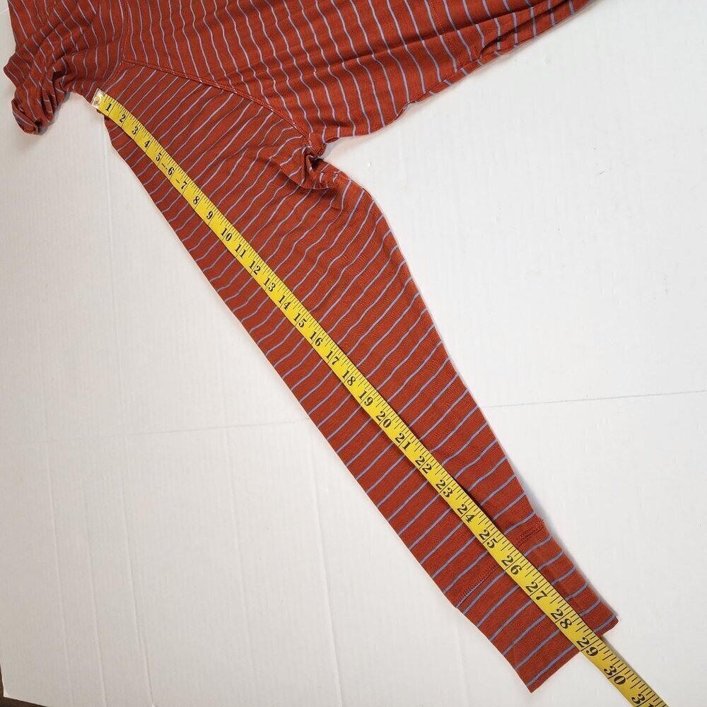 PrAna Sol Protect Turtleneck sz XL women relaxed fit pockets gingerbread stripes - Picture 11 of 12